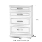 Commode profonde Killgarth blanche à 4 tiroirs 