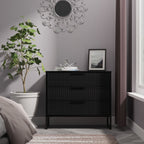 Commode large à 3 tiroirs cannelés Callo