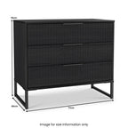 Commode large à 3 tiroirs cannelés Callo