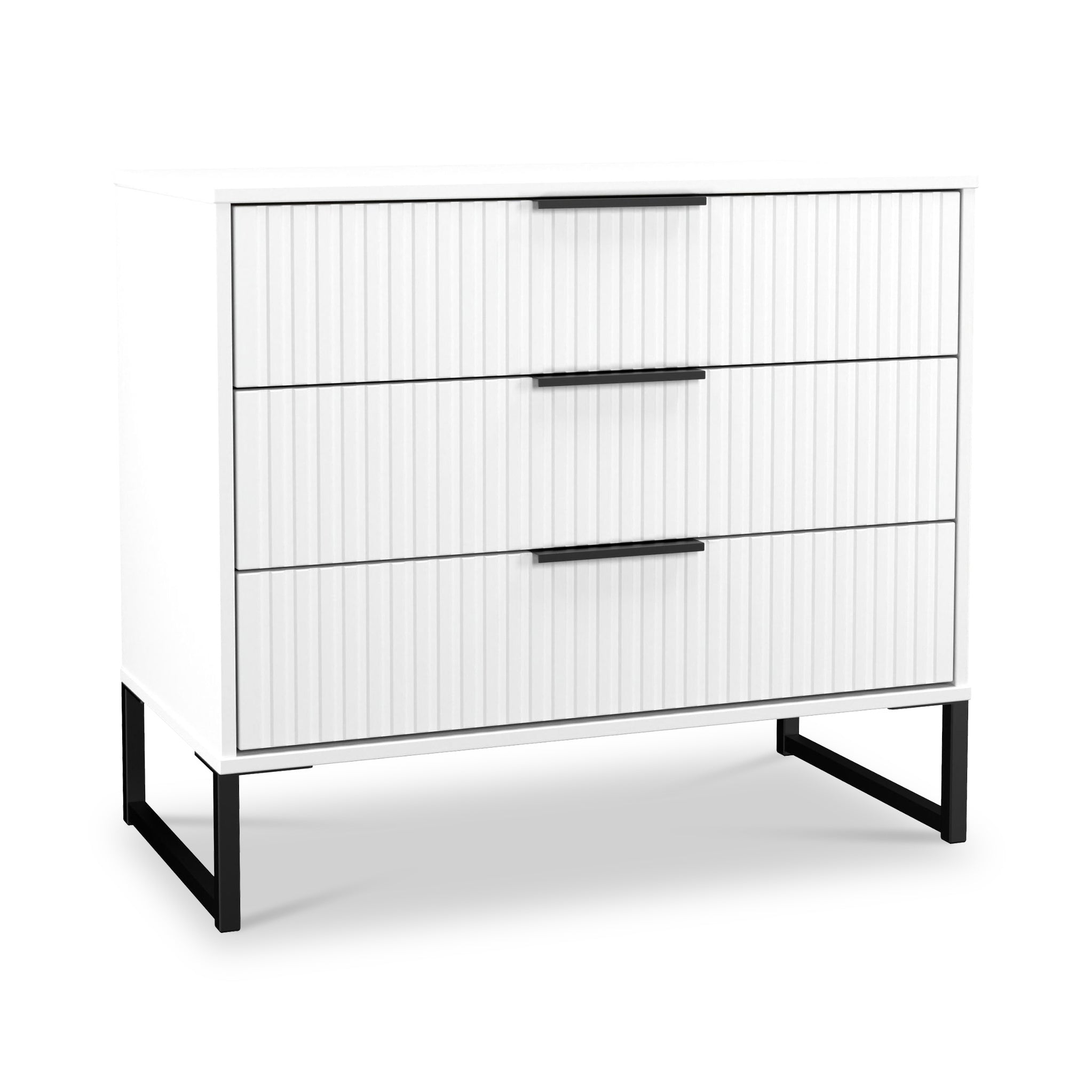 Commode large à 3 tiroirs cannelés Callo