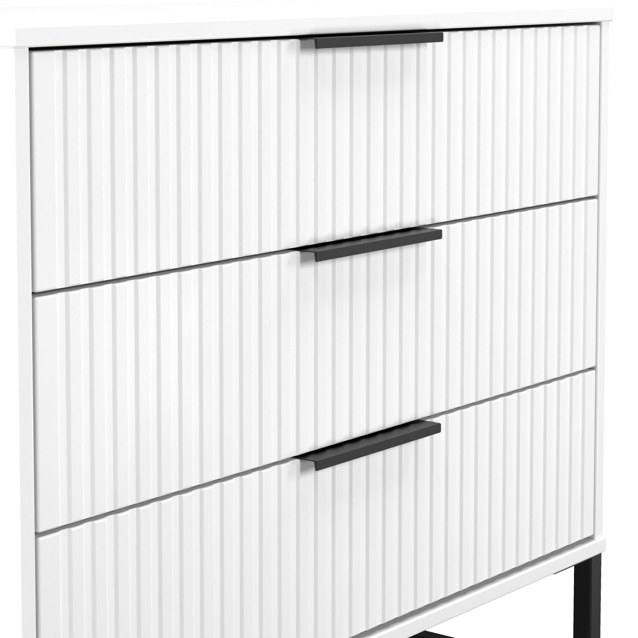 Commode large à 3 tiroirs cannelés Callo