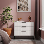 Commode large à 3 tiroirs cannelés Callo