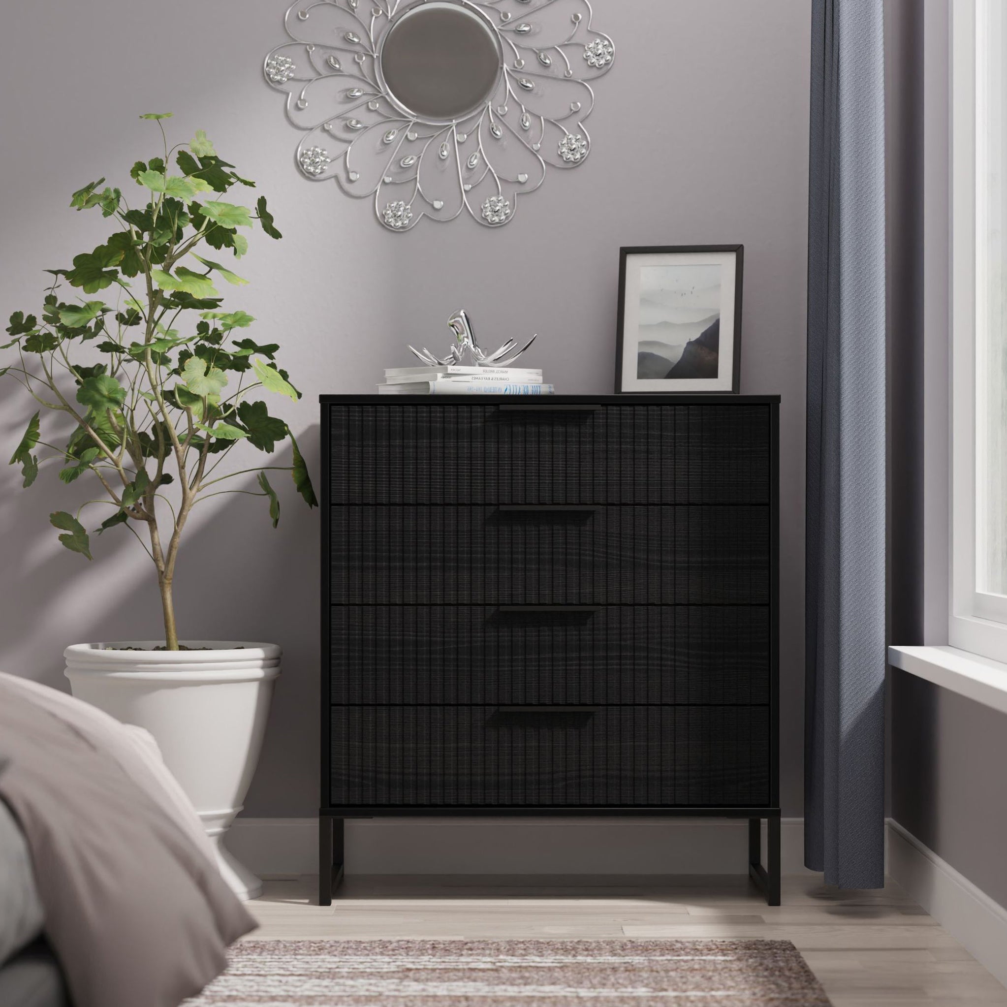 Commode Callo cannelée à 4 tiroirs