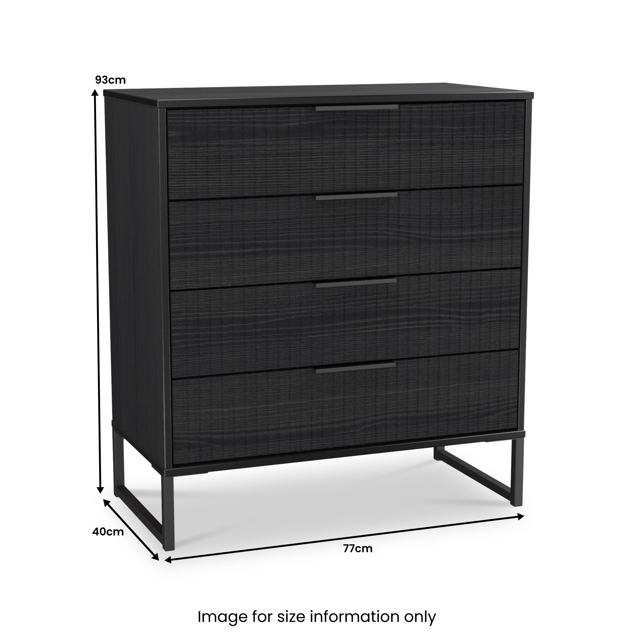 Commode Callo cannelée à 4 tiroirs