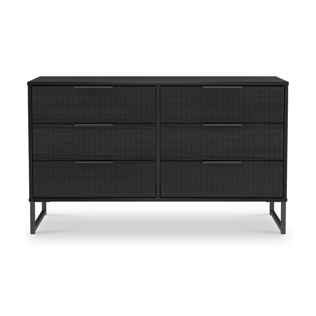 Commode large Callo cannelée à 6 tiroirs