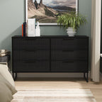 Commode large Callo cannelée à 6 tiroirs