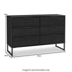 Commode large Callo cannelée à 6 tiroirs