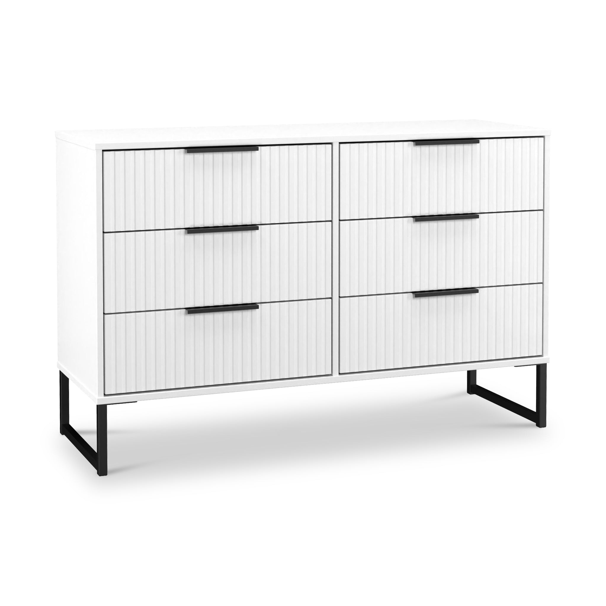 Commode large Callo cannelée à 6 tiroirs