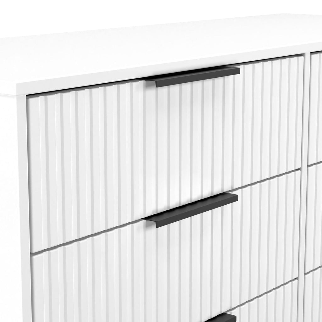 Commode large Callo cannelée à 6 tiroirs