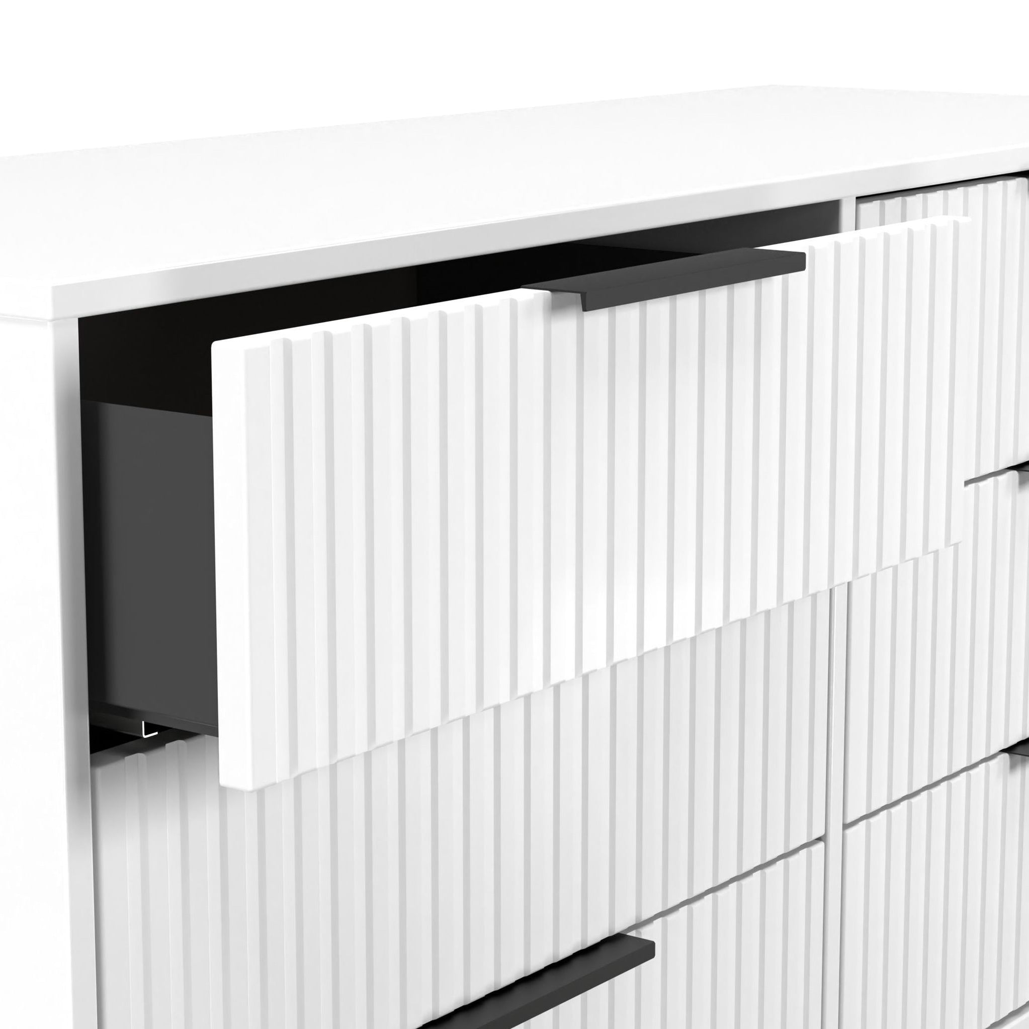 Commode large Callo cannelée à 6 tiroirs