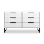 Commode large Callo cannelée à 6 tiroirs