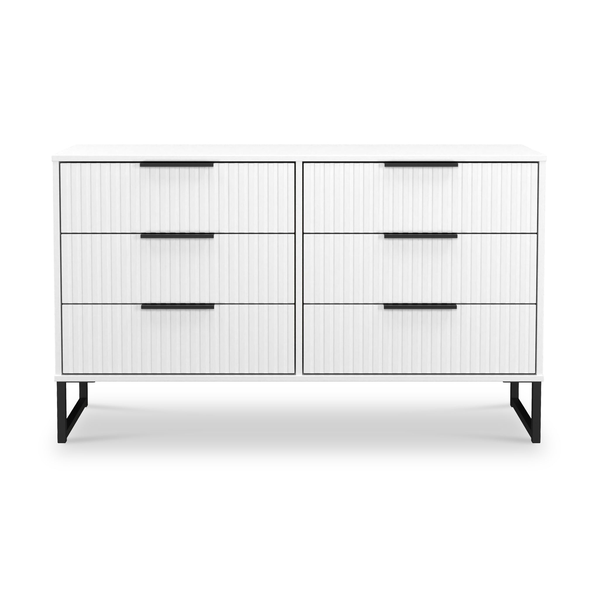 Commode large Callo cannelée à 6 tiroirs