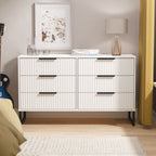 Commode large Callo cannelée à 6 tiroirs