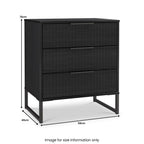 Commode à trois tiroirs cannelée Callo