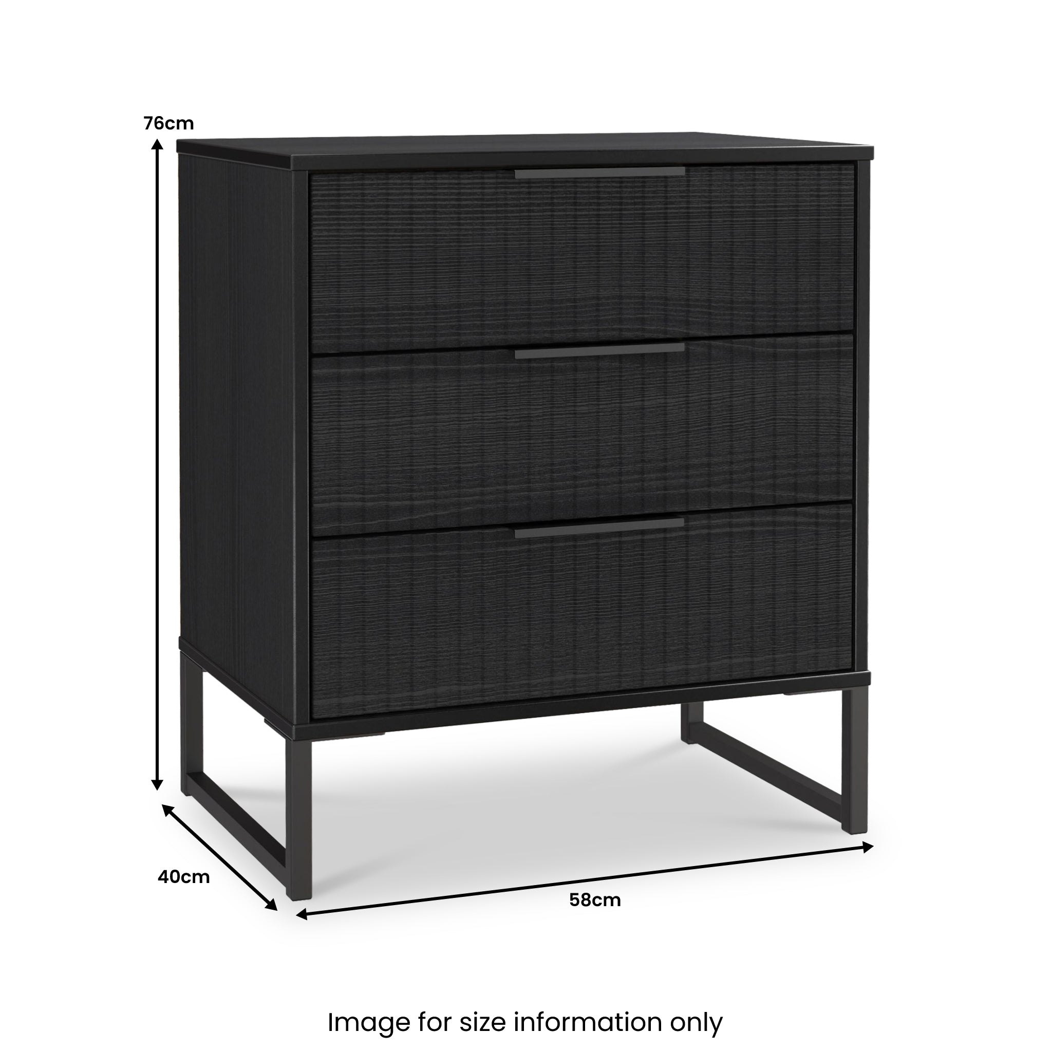 Commode à trois tiroirs cannelée Callo