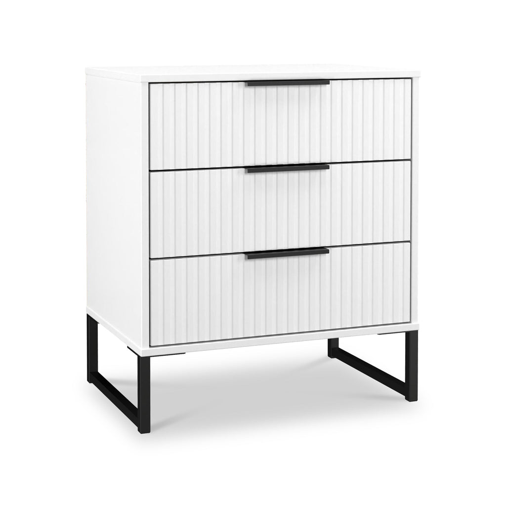 Commode à trois tiroirs cannelée Callo