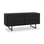 Meuble de rangement bas à 4 tiroirs cannelés Callo