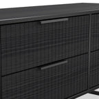 Meuble de rangement bas à 4 tiroirs cannelés Callo