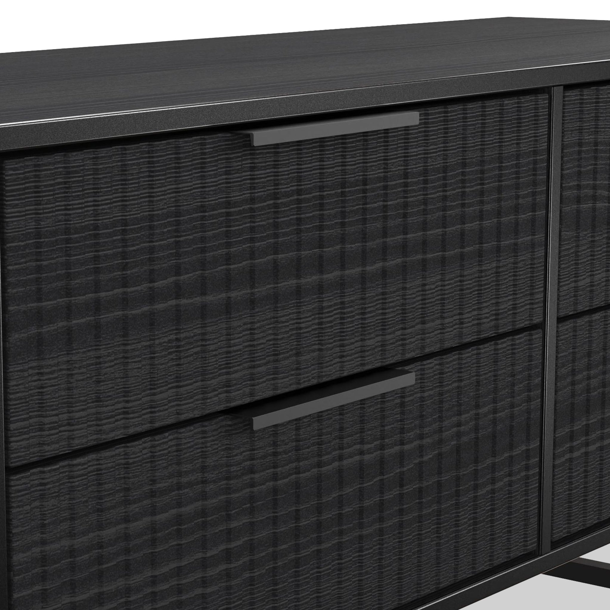 Meuble de rangement bas à 4 tiroirs cannelés Callo