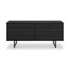 Meuble de rangement bas à 4 tiroirs cannelés Callo