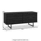 Meuble de rangement bas à 4 tiroirs cannelés Callo