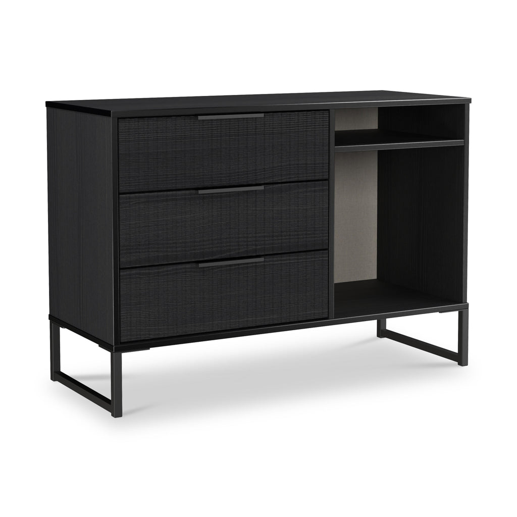 Meuble TV Callo cannelé à 3 tiroirs