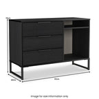 Meuble TV Callo cannelé à 3 tiroirs