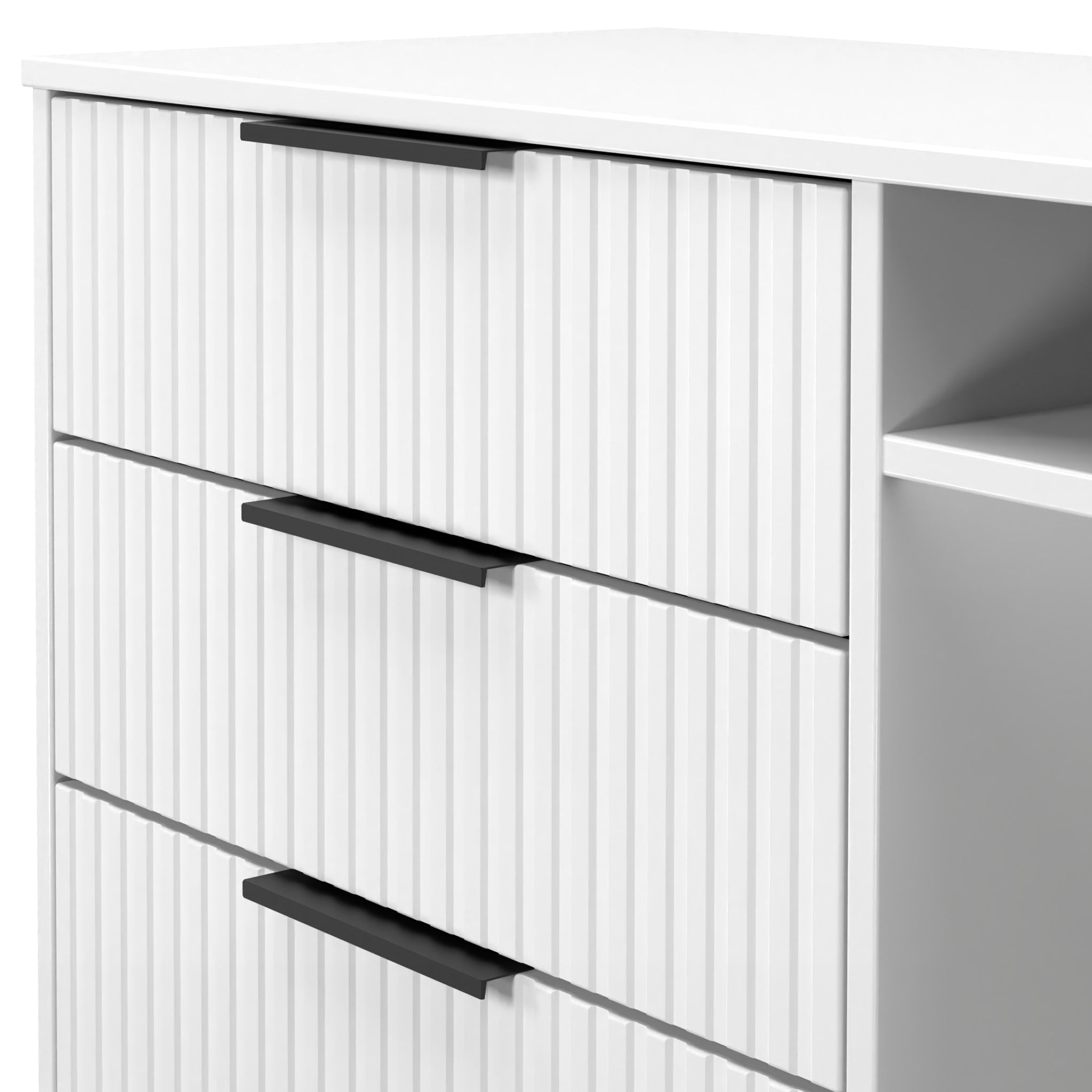 Meuble TV Callo cannelé à 3 tiroirs