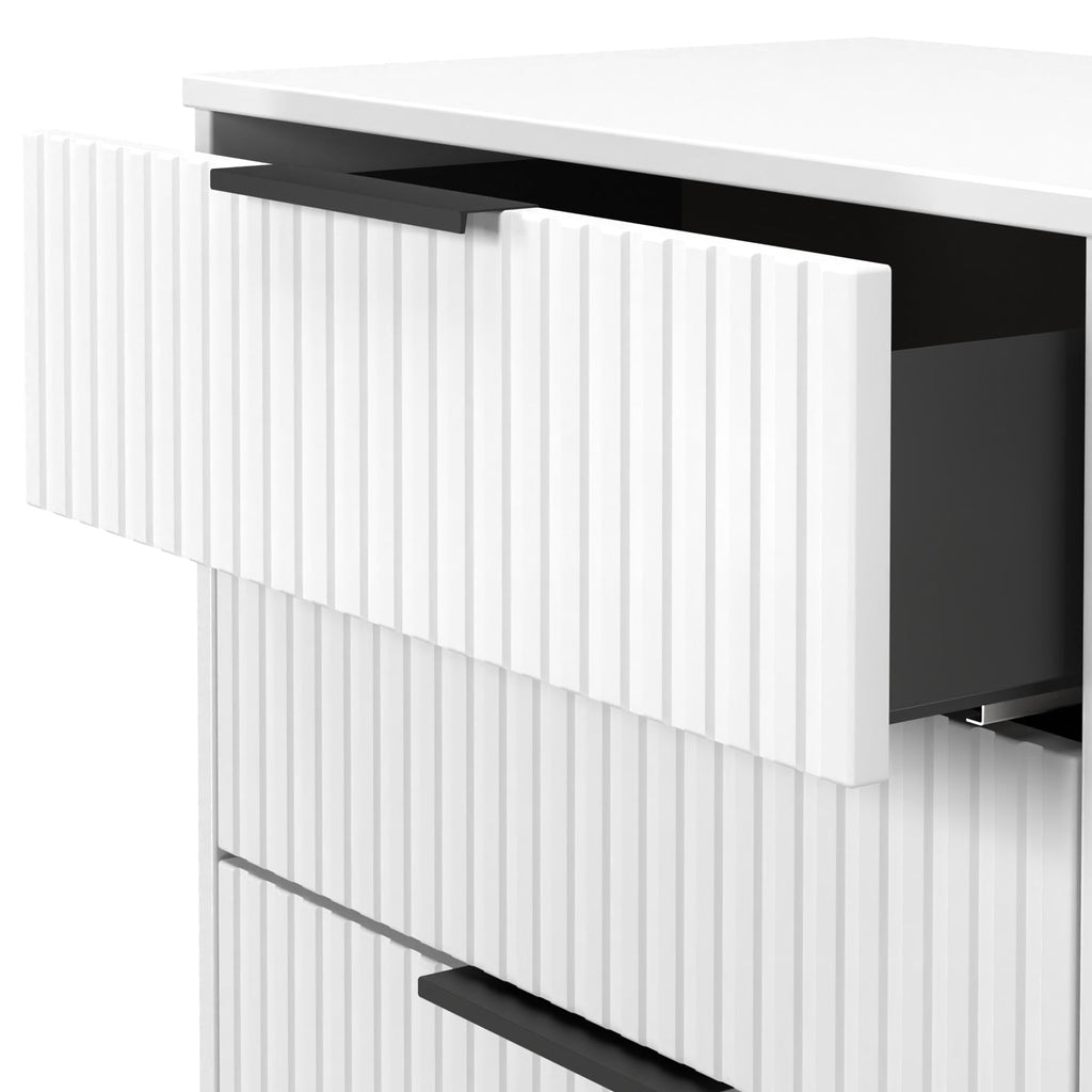 Meuble TV Callo cannelé à 3 tiroirs