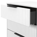 Meuble TV Callo cannelé à 3 tiroirs