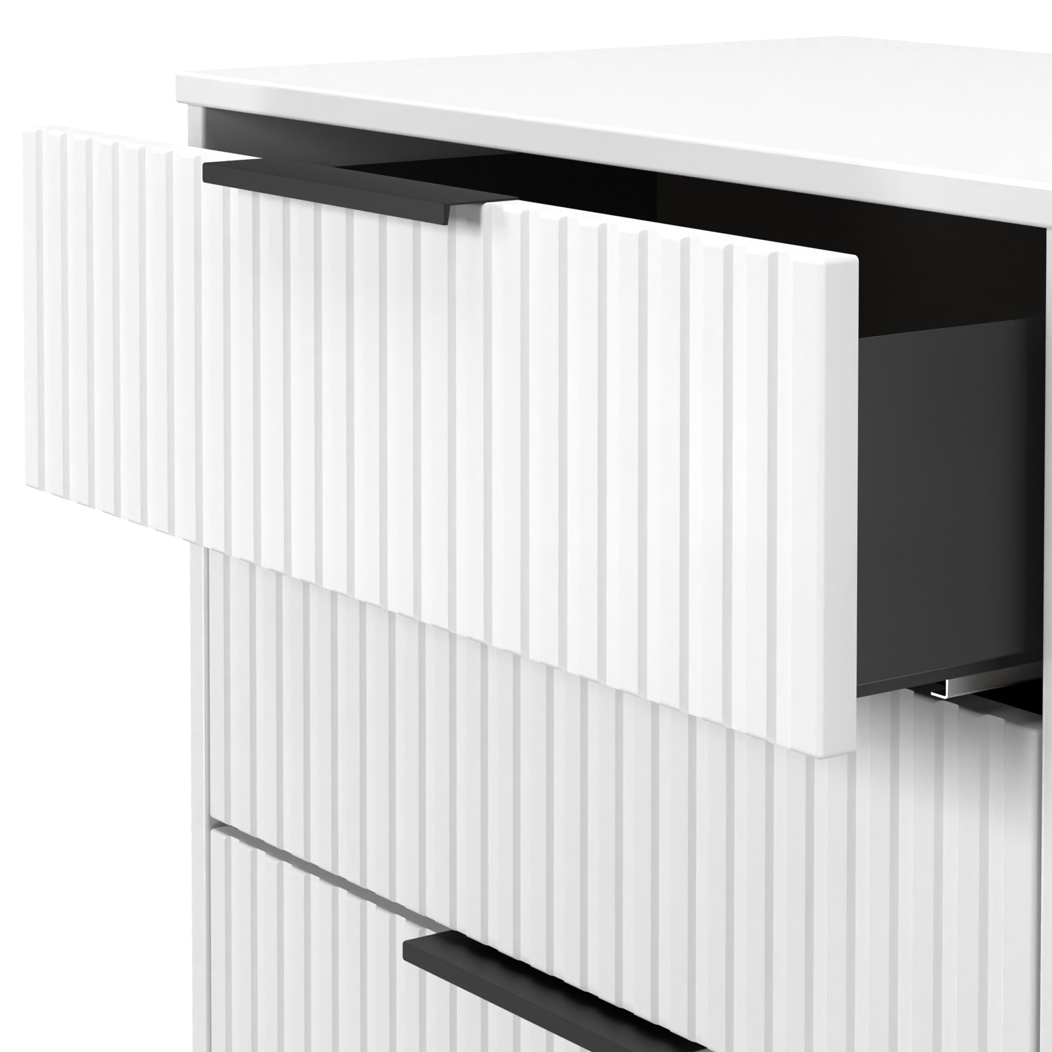 Meuble TV Callo cannelé à 3 tiroirs