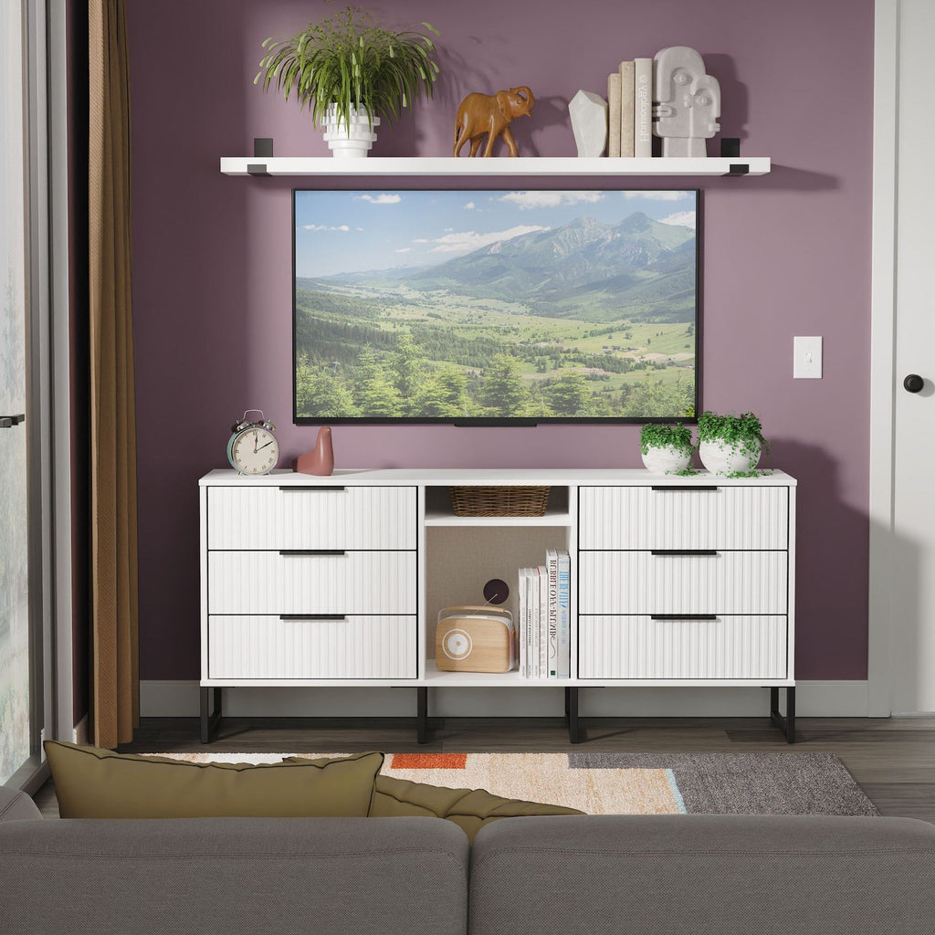 Buffet Callo cannelé à 6 tiroirs