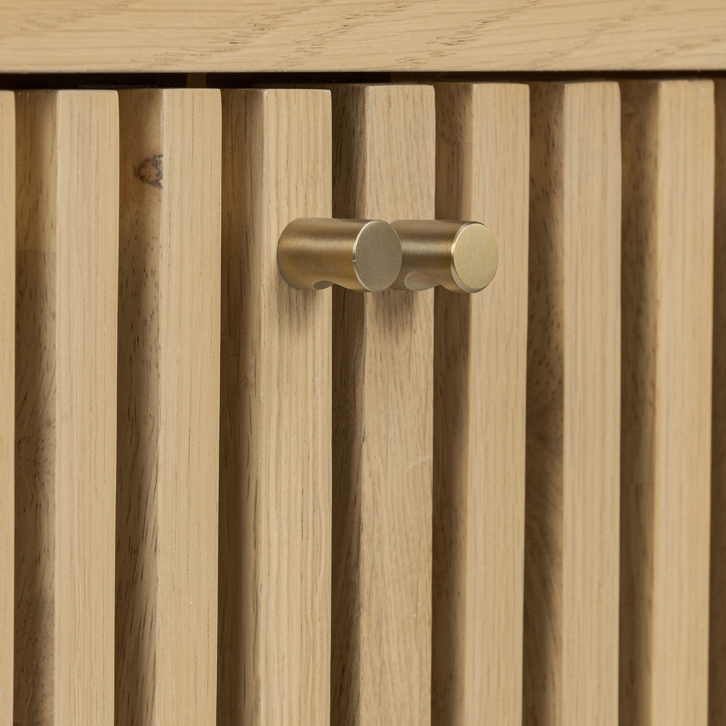 Banc de rangement à lattes en chêne Finch