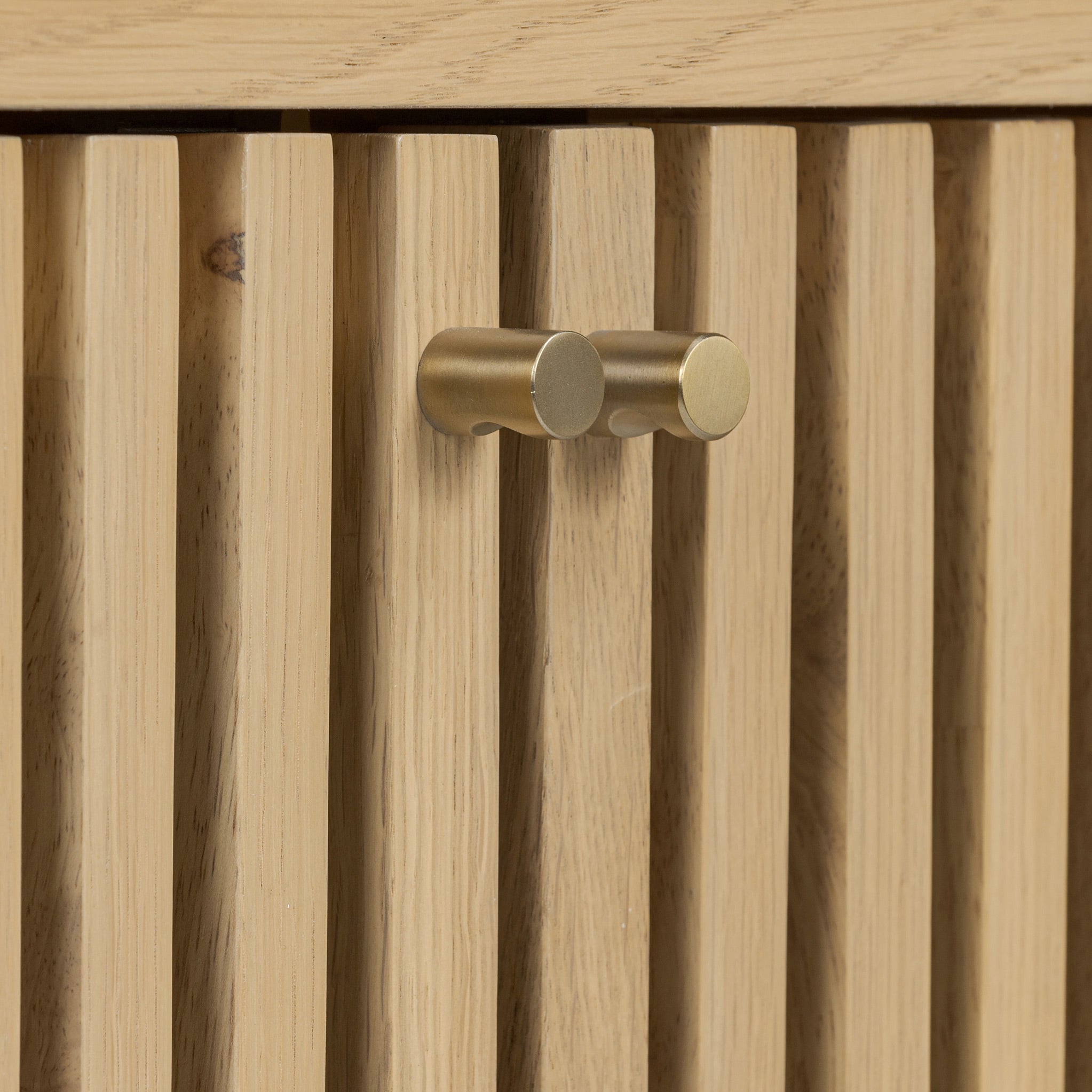 Banc de rangement à lattes en chêne Finch