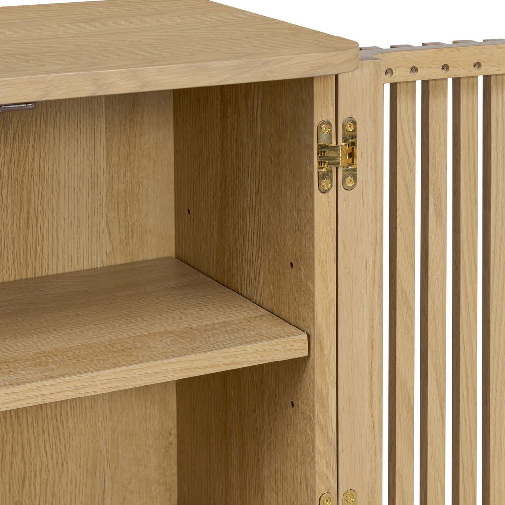 Buffet à quatre portes en chêne à lattes Finch
