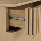 Commode large à 6 tiroirs en chêne à lattes Finch