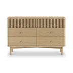 Commode large à 6 tiroirs en chêne à lattes Finch