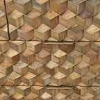 Commode Enzo géométrique en bois de manguier à 4 tiroirs