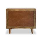 Buffet Enzo géométrique en bois de manguier à 2 portes