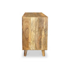 Buffet Enzo géométrique en bois de manguier à 2 portes