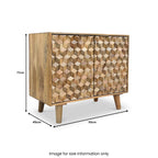 Buffet Enzo géométrique en bois de manguier à 2 portes