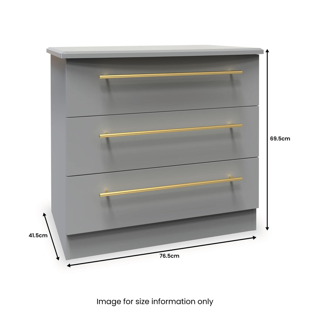 Commode à 3 tiroirs Bramham grise