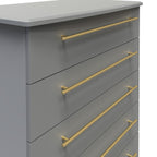 Commode Bramham grise à 5 tiroirs