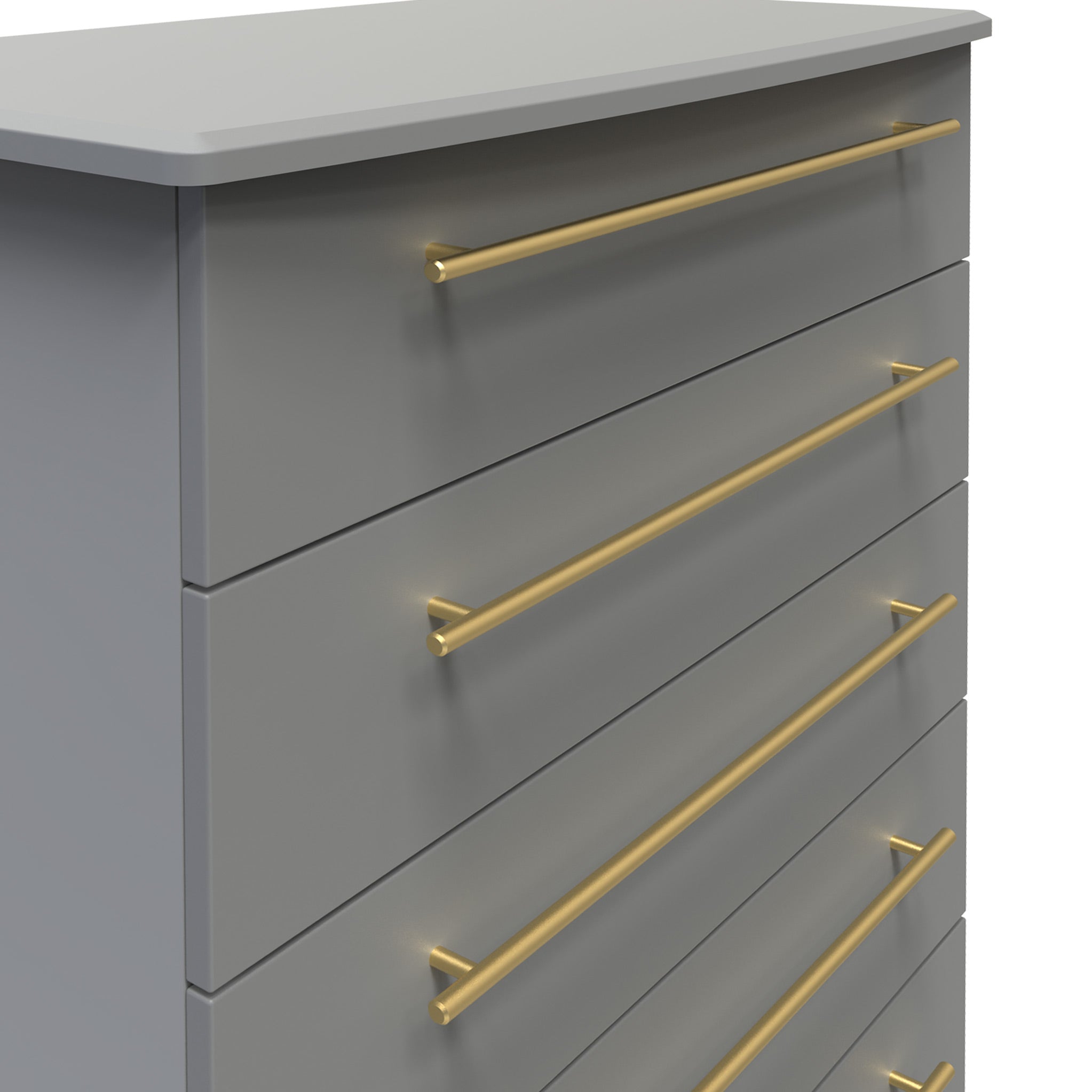 Commode Bramham grise à 5 tiroirs