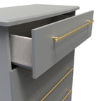 Commode Bramham grise à 5 tiroirs