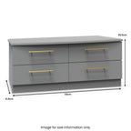 Meuble de rangement bas Bramham gris à 4 tiroirs