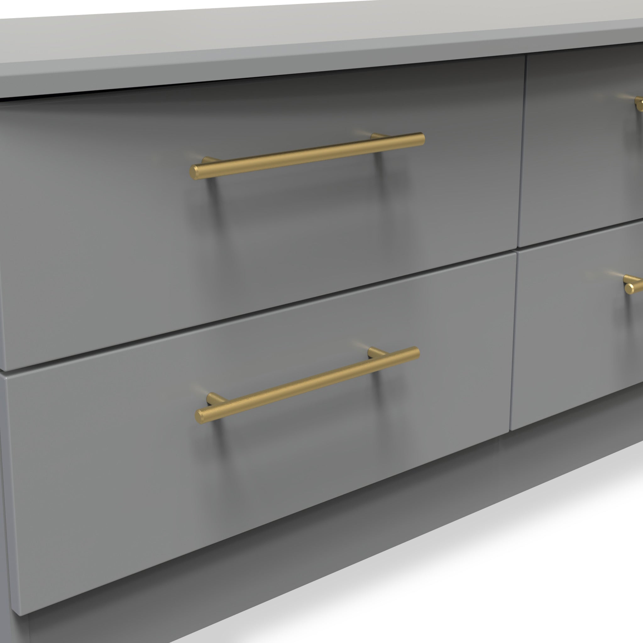 Meuble de rangement bas Bramham gris à 4 tiroirs