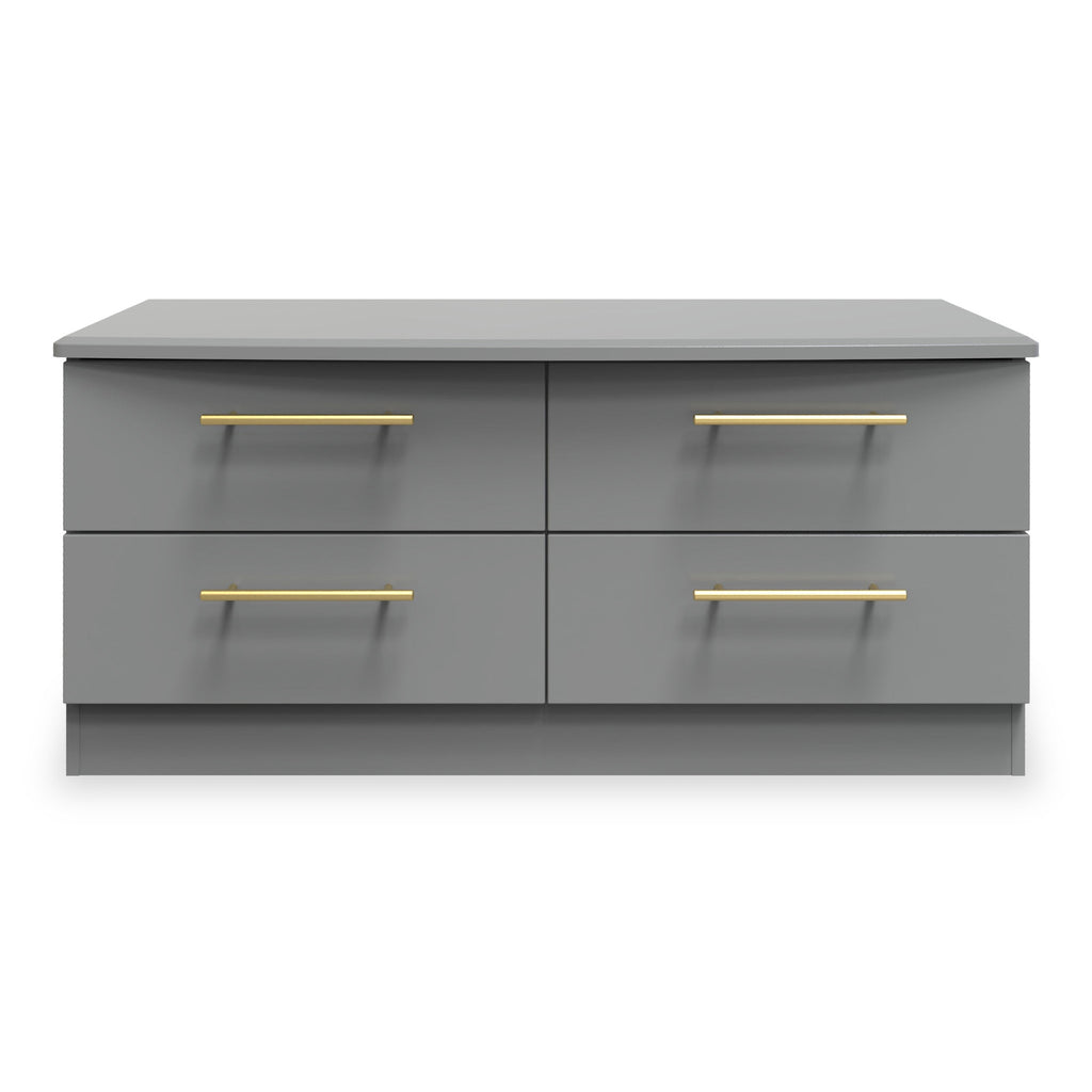 Meuble de rangement bas Bramham gris à 4 tiroirs