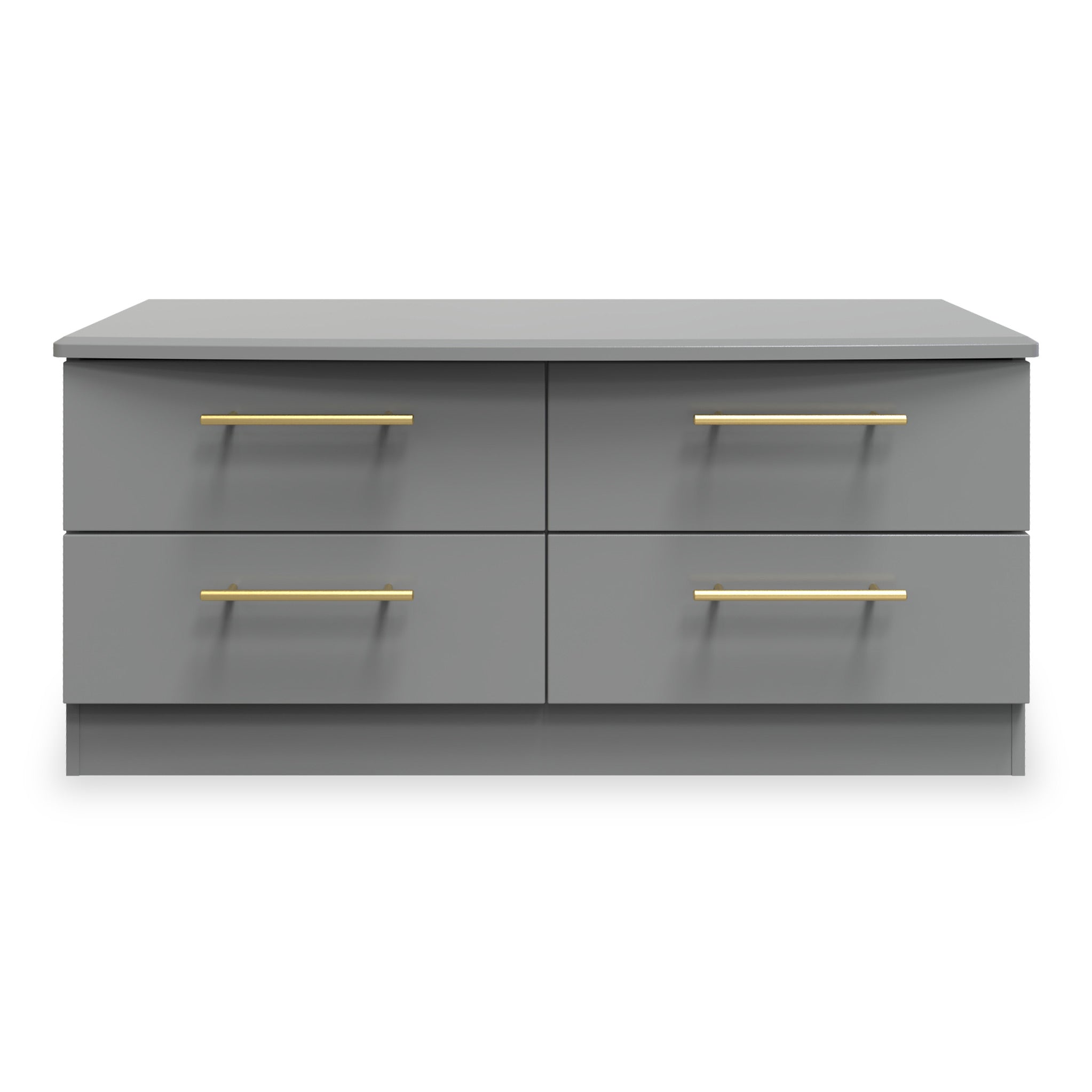 Meuble de rangement bas Bramham gris à 4 tiroirs