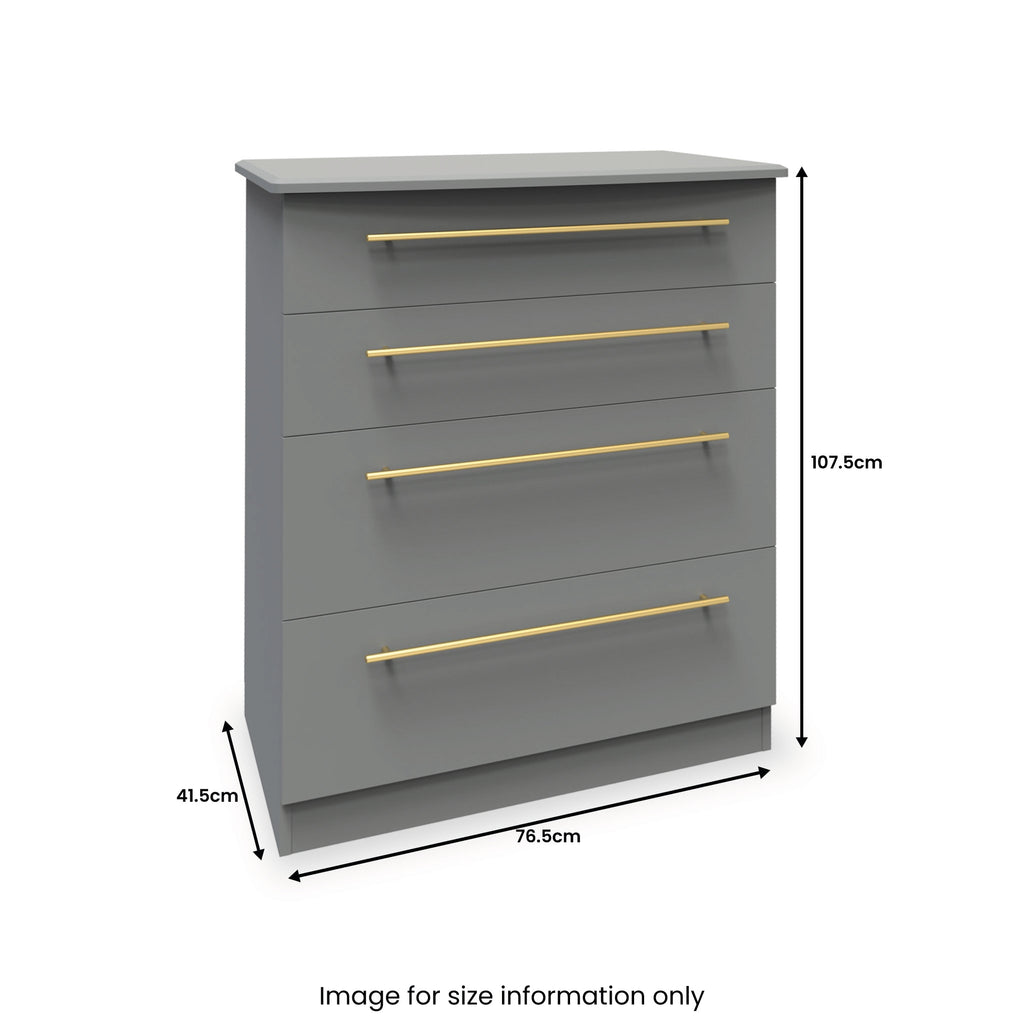 Commode profonde à 4 tiroirs Bramham grise